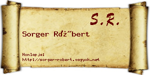 Sorger Róbert névjegykártya